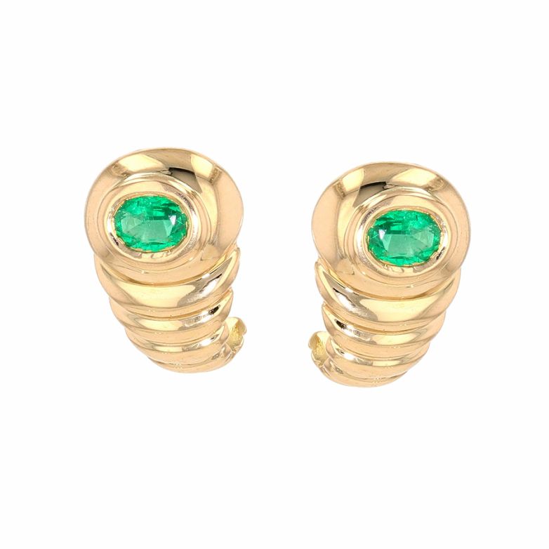 Boucle d'oreilles émeraudes 0.38 carat or jaune 5.49g Comme neuf -  reconditionné disponible sur Gemme Les Bijoux